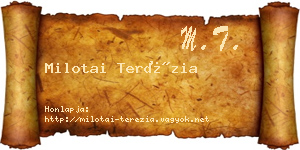 Milotai Terézia névjegykártya